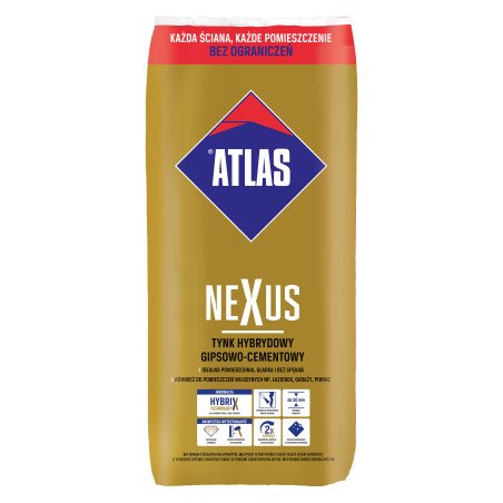 ATLAS NEXUS – Enduit hybride plâtre-ciment haute résistance 22,5 KG