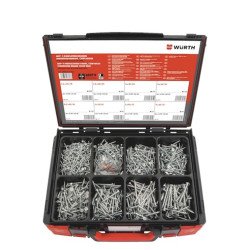 Coffret de 1 219 vis à bois ASSY® 4 à tête fraisée, filetage partiel, avec embouts RW – Sysko