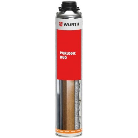 MOUSSE POLYURÉTHANE EXPANSIVE WURTH PURLOGIC DUO - 750 ml - Pistolet - Isolation Thermique et Acoustique