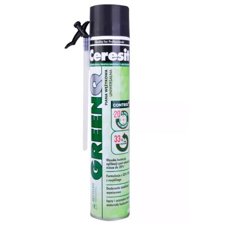Mousse de Montage Polyuréthane Ceresit Green Q Control - 750 ml (avec tuyau)
