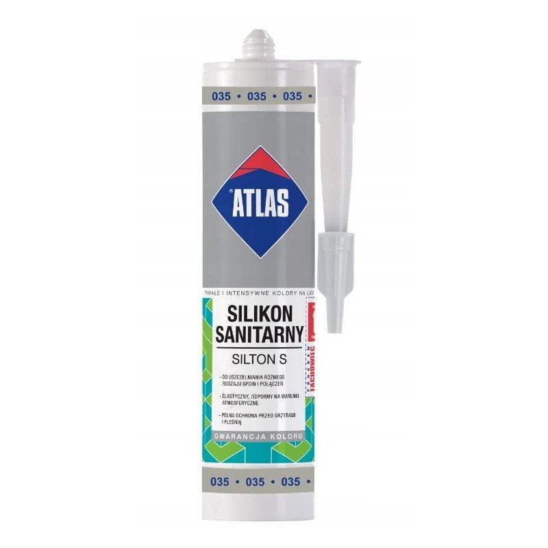 SILICONE ÉLASTIQUE SANITAIRE ATLAS SILTON'S - 280 ml - Gris (035)