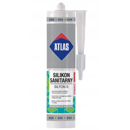 SILICONE ÉLASTIQUE SANITAIRE ATLAS SILTON'S - 280 ml - Gris (035)