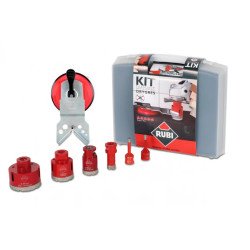 KIT DE PERÇAGE ET GUIDAGE POUR CARREAUX RUBI FORAGRES - AVEC 6 FORETS DIAMANT ET VALISE