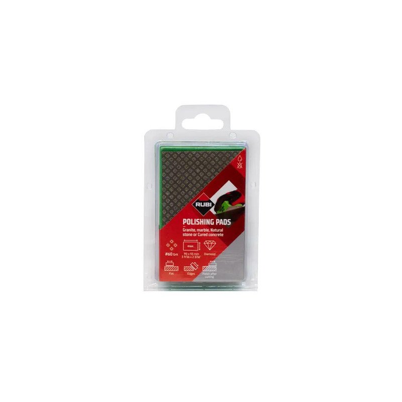 Bloc de polissage diamanté RUBI MAX DIAMOND en caoutchouc, grain 60, 90 x 55 mm