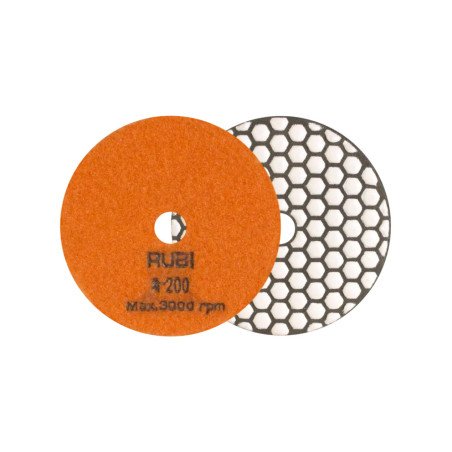Disque de polissage diamanté flexible RUBI à sec, grain 200, 100 mm (4")