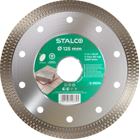 Lame diamantée pour céramique STALCO Ø125 mm, référence S-29214
