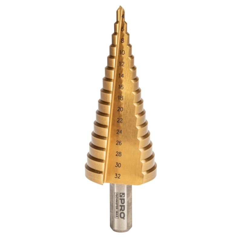 Foret conique progressif en acier rapide HSS M2 titane 4-32 mm
