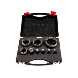 Ensemble de 9 forets diamantés à sec M14 6, 8, 10, 12, 20, 35, 45, 50, 68 mm