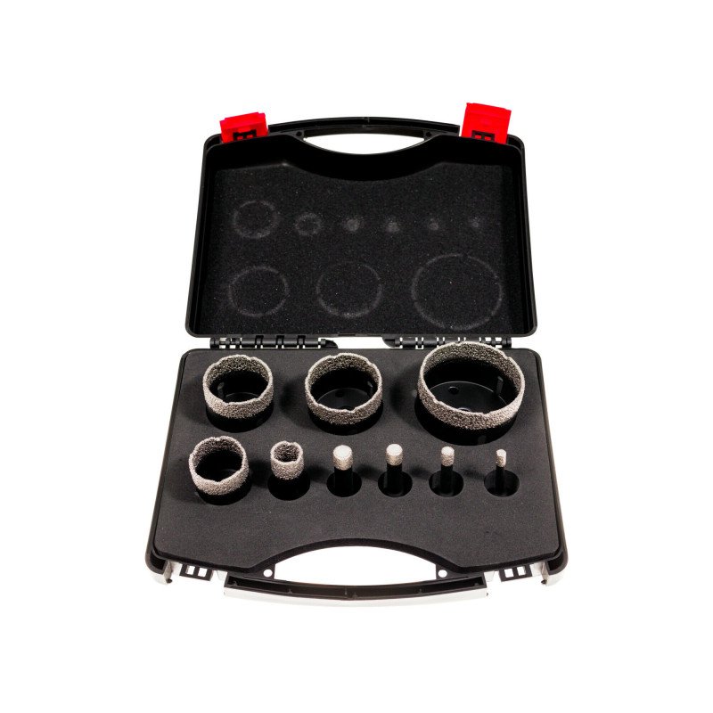 Ensemble de 9 forets diamantés à sec M14 6, 8, 10, 12, 20, 35, 45, 50, 68 mm