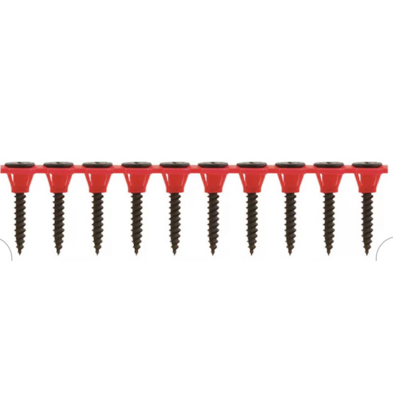 Vis pour plaque de plâtre à double filetage en bande, 3,5x25 mm - Bande de 1000 pièces