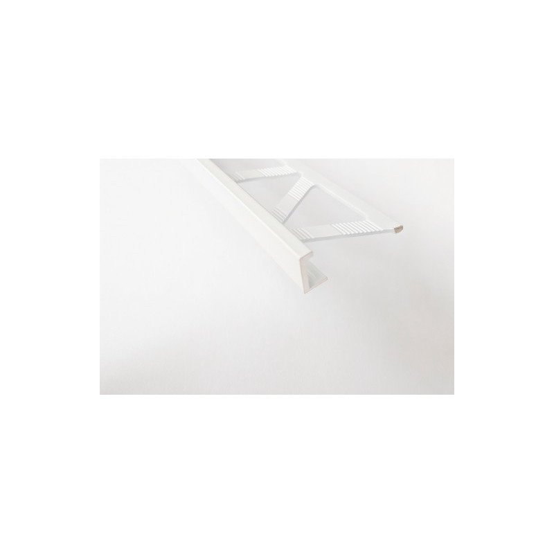 Profil de finition chant droit A50 L8, aluminium laqué blanc, 8 mm x 250 cm