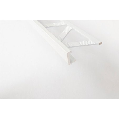 Profil de finition chant droit A50, aluminium laqué blanc, 10 mm x 250 cm