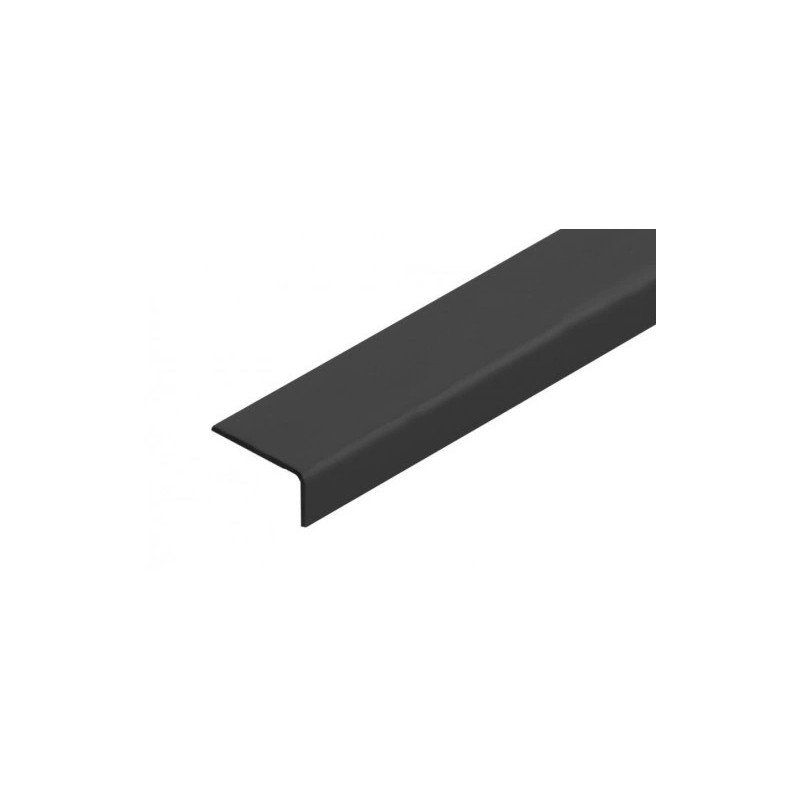 Cornière PVC asymétrique 20x10x1,1 mm, couleur noir, longueur 2,75 m