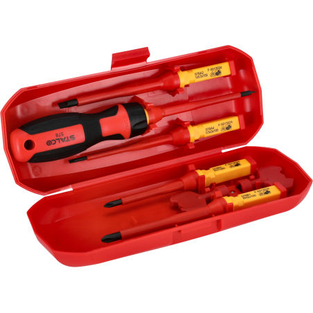 Jeu de tournevis électrotechniques 1000V 8 pièces CRV, STALCO S-12286