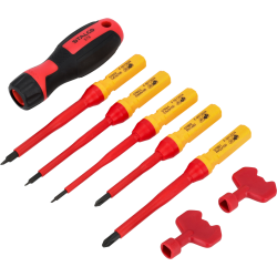 Jeu de tournevis électrotechniques 1000V 8 pièces CRV, STALCO S-12286
