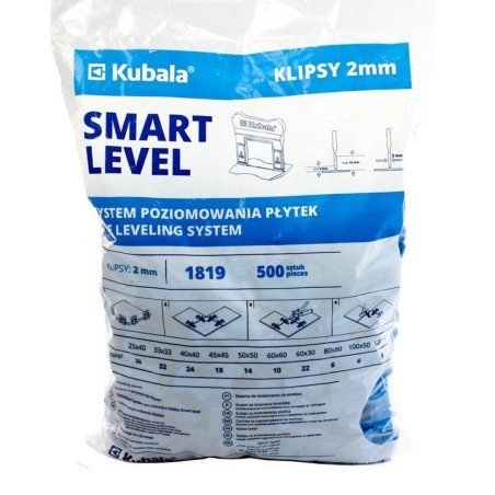 Système de nivellement Kubala – Clips 2 mm, lot de 500 pièces