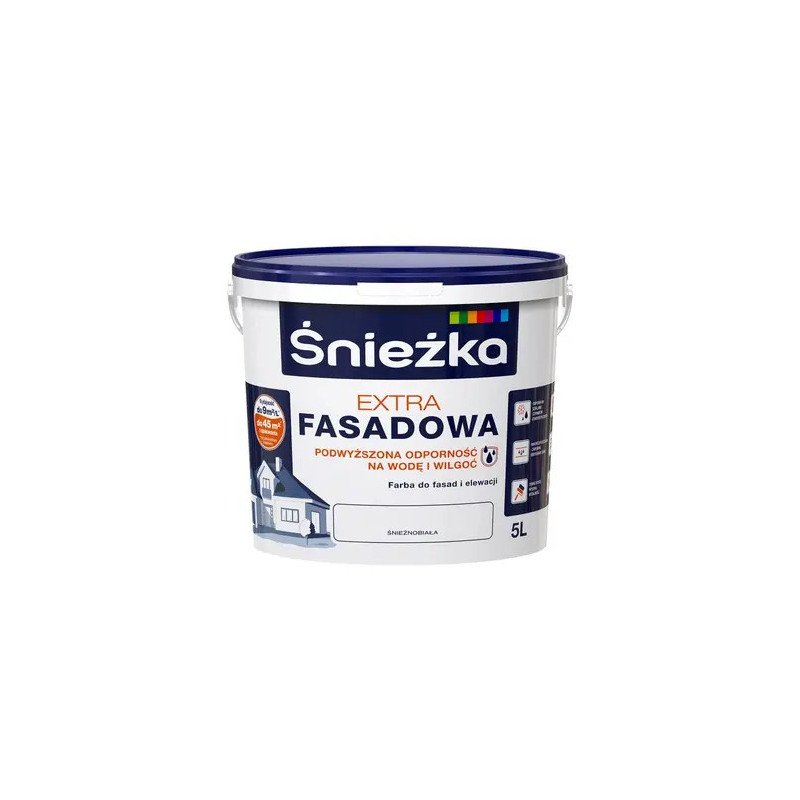 Peinture pour Façade Śnieżka Extra Fasadowa - 5L (Blanc Neige / Blanc de Neige)