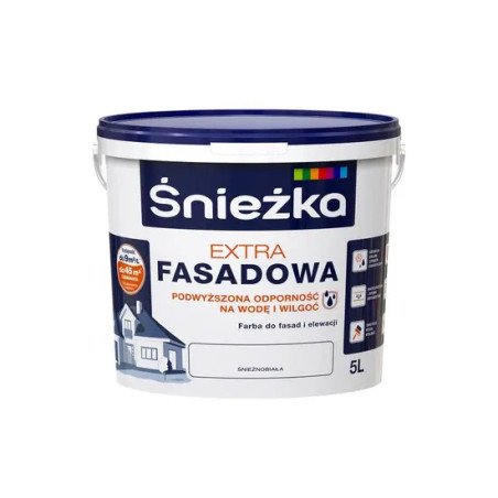 Peinture pour Façade Śnieżka Extra Fasadowa - 5L (Blanc Neige / Blanc de Neige)