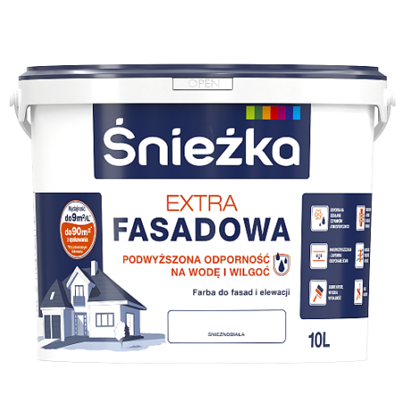 Peinture pour Façade Śnieżka Extra Fasadowa - 10L (Blanc Neige / Blanc de Neige)