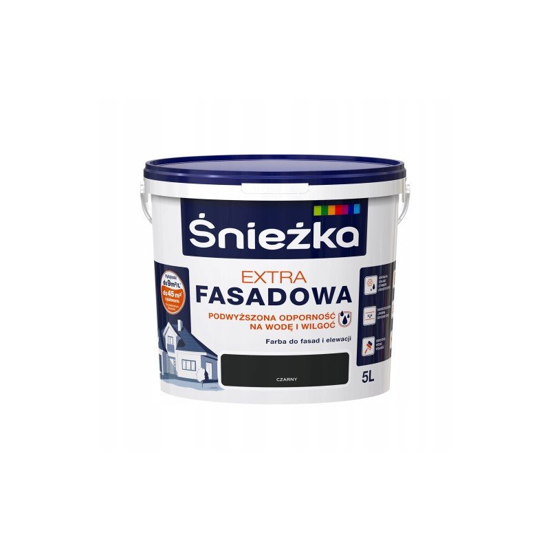 Peinture pour Façade Śnieżka Extra Fasadowa - 5L (Noir)
