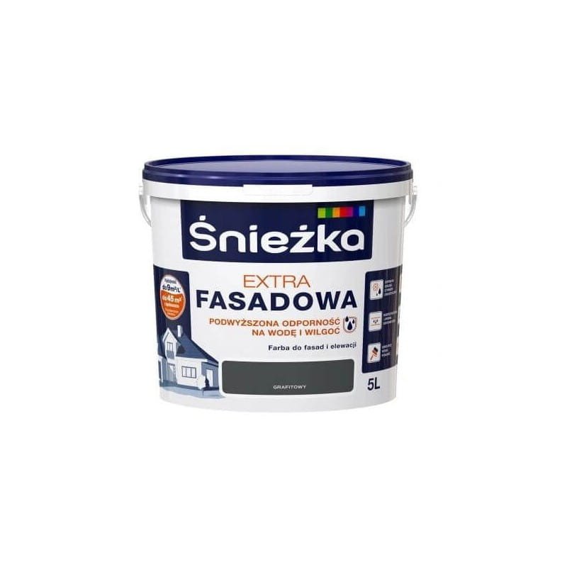 Peinture pour Façade Śnieżka Extra Fasadowa - 5L (Graphite / Gris Anthracite)