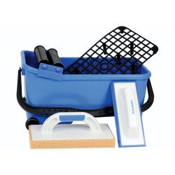 Kit Professionnel de Nettoyage Carreleur 9901 - Seau, Raclette, Éponge et Grattoir