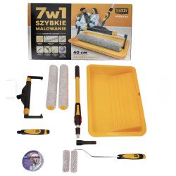 Kit Rouleaux XXL Speedy 40 - Peinture Murs & Plafonds Rapide - 4 Manchons + Manche Télescopique + Bac 40 cm + Ruban