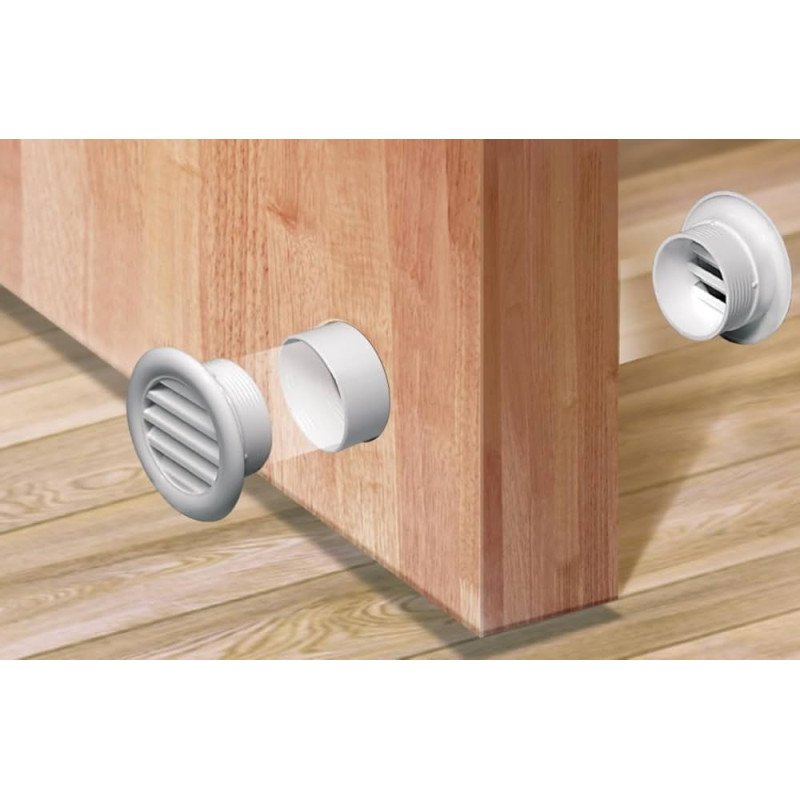 Lot de 2 Grilles d'Aération pour Porte - Ø 40 mm