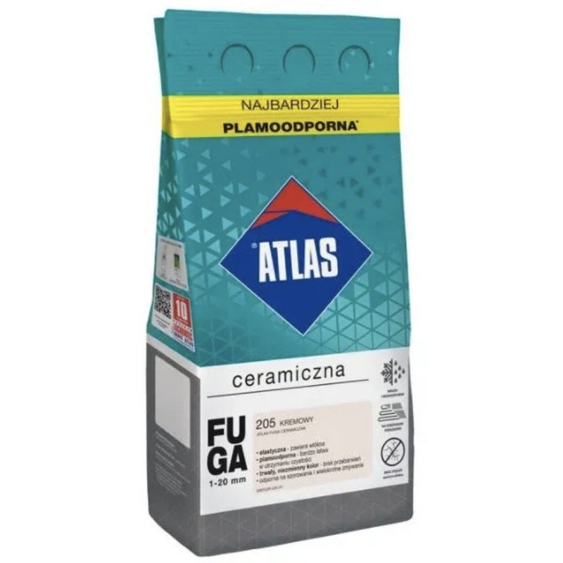JOINT POUR CARRELAGE CERAMICZNA ATLAS - 5 kg - Couleur Crème 205