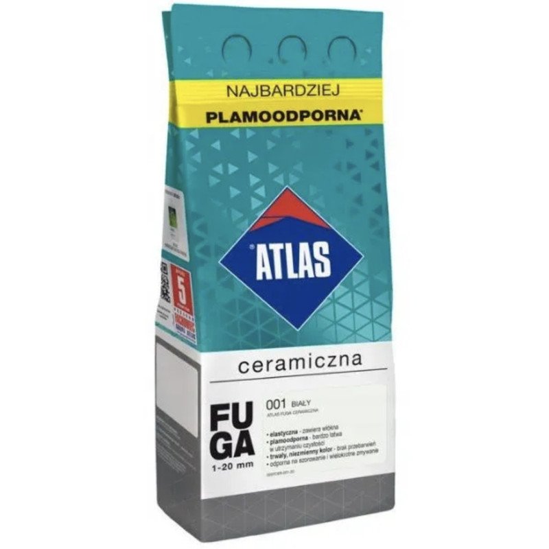 JOINT POUR CARRELAGE CERAMICZNA ATLAS - 5 kg BLANC 001