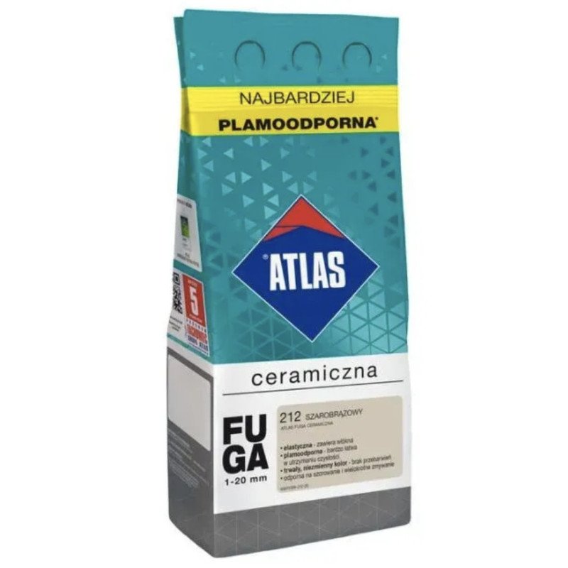 JOINT POUR CARRELAGE CERAMICZNA ATLAS - 5 kg BRUN GRIS 212