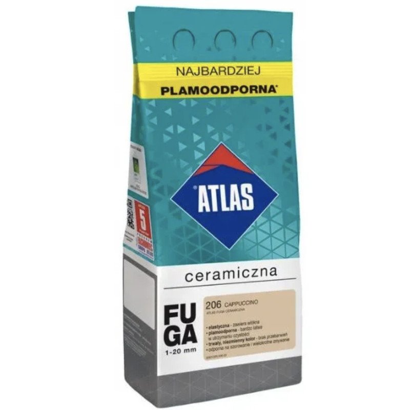 JOINT POUR CARRELAGE CERAMICZNA ATLAS - 5 kg CAPPUCCINO 206