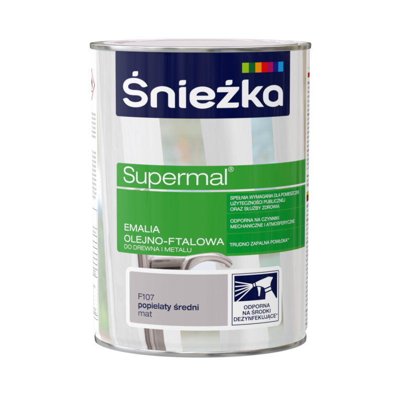 Émail Alkyd Supermal® - Gris Cendré Moyen Mat - 800 g - Haute Résistance