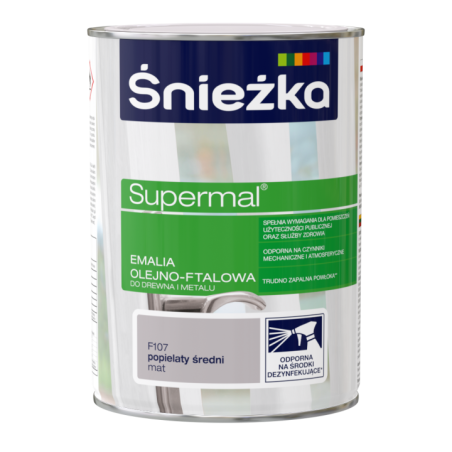Émail Alkyd Supermal® - Gris Cendré Moyen Mat - 800 g - Haute Résistance