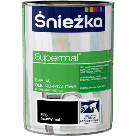 Émail Alkyd Supermal® - Noir Mat - 800 g - Haute Résistance