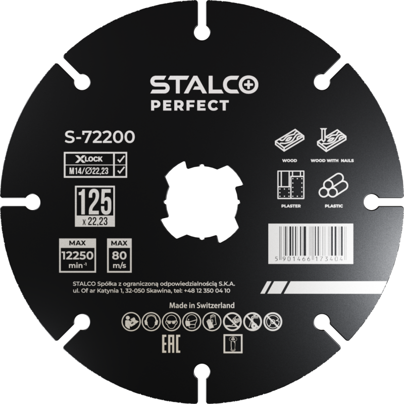 Disque de coupe en carbure X-LOCK 125 mm, M14 / Ø22,23 mm – STALCO PERFECT S-72200