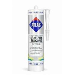 ATLAS Silikon Sanitaire SILTON S 034 – Silicone sanitaire gris clair, élastique et résistant à l’humidité