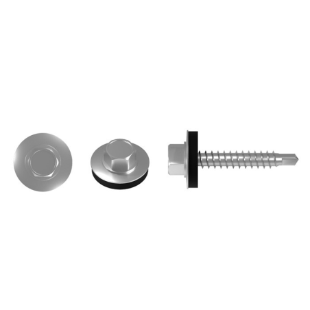 Vis métal-bois zinguée Stalco FD4820OC – 4,8 × 20 mm avec rondelle étanche intégrée (250 pièces)