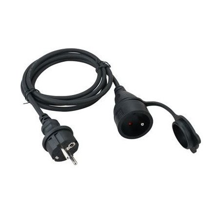 Rallonge électrique étanche 10 mètres 3G1.5 professionnelle avec clapet de protection