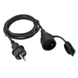 Rallonge électrique étanche 3 mètres 3G1.5 professionnelle avec clapet de protection